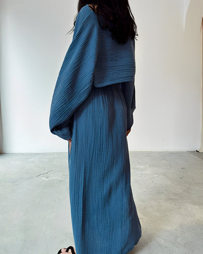 Sara - Set due pezzi in lino con spacco chic