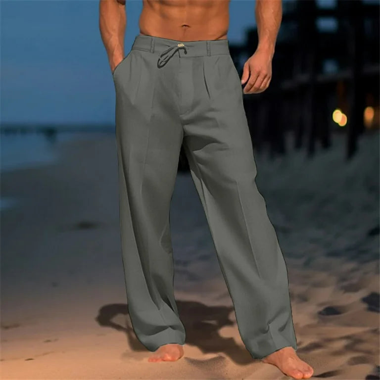 Nathan™ - Pantaloni in cotone a tinta unita