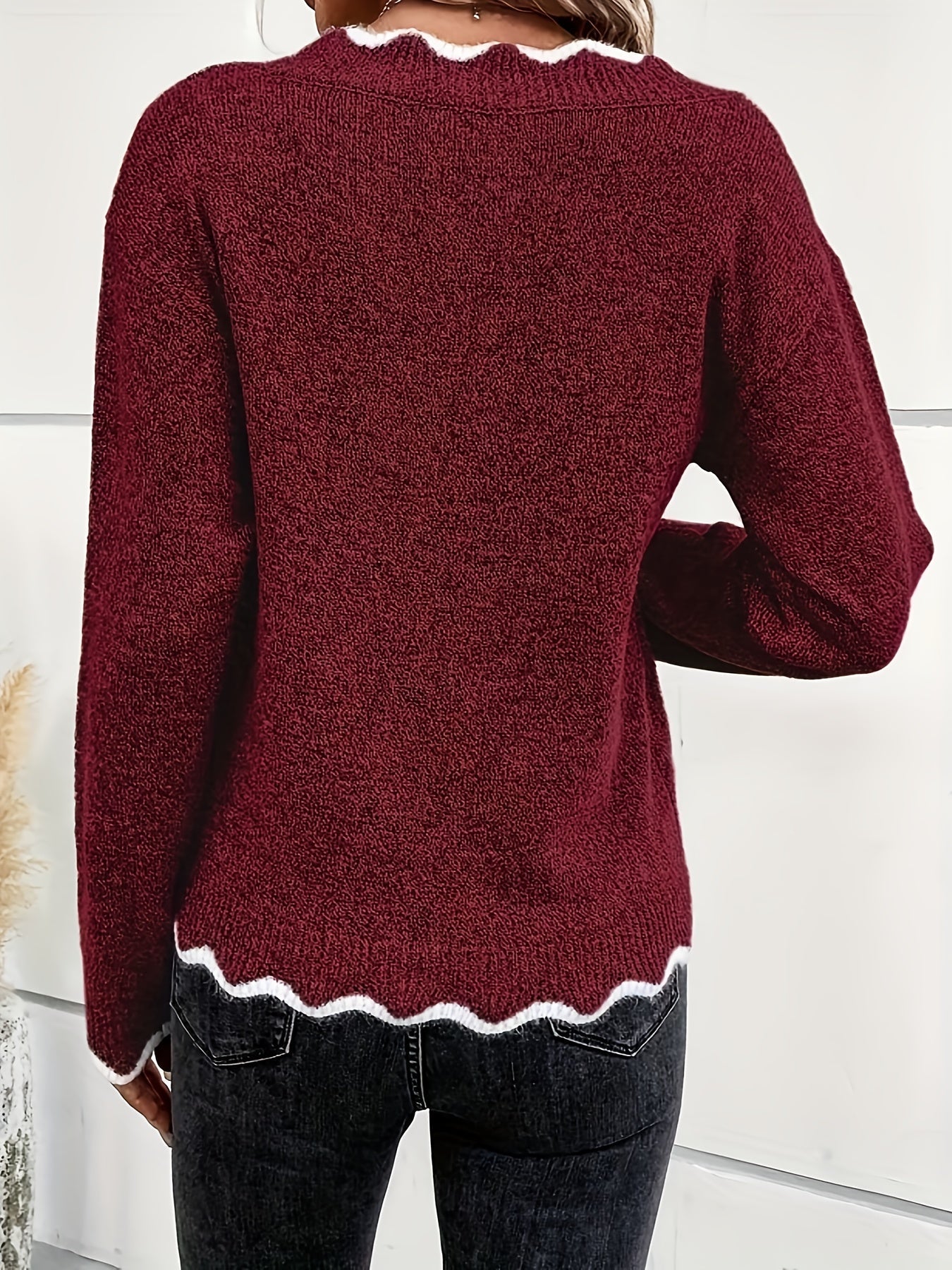 Éléonore™ | Maglione con scollo a V smerlato