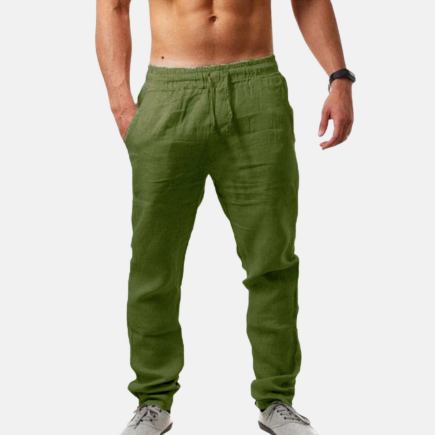 Lino - Pantaloni di lino con stile per uomo