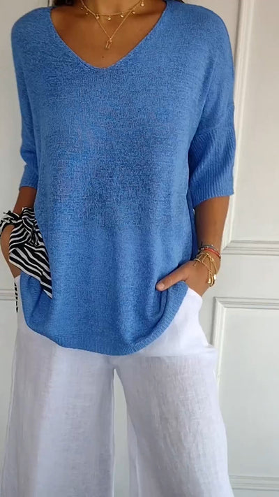 Laurienne™ | Top casual con scollo a V
